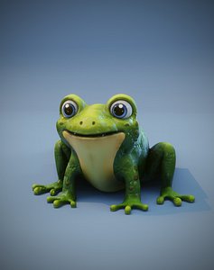 3D Cartoon Frog Animated
