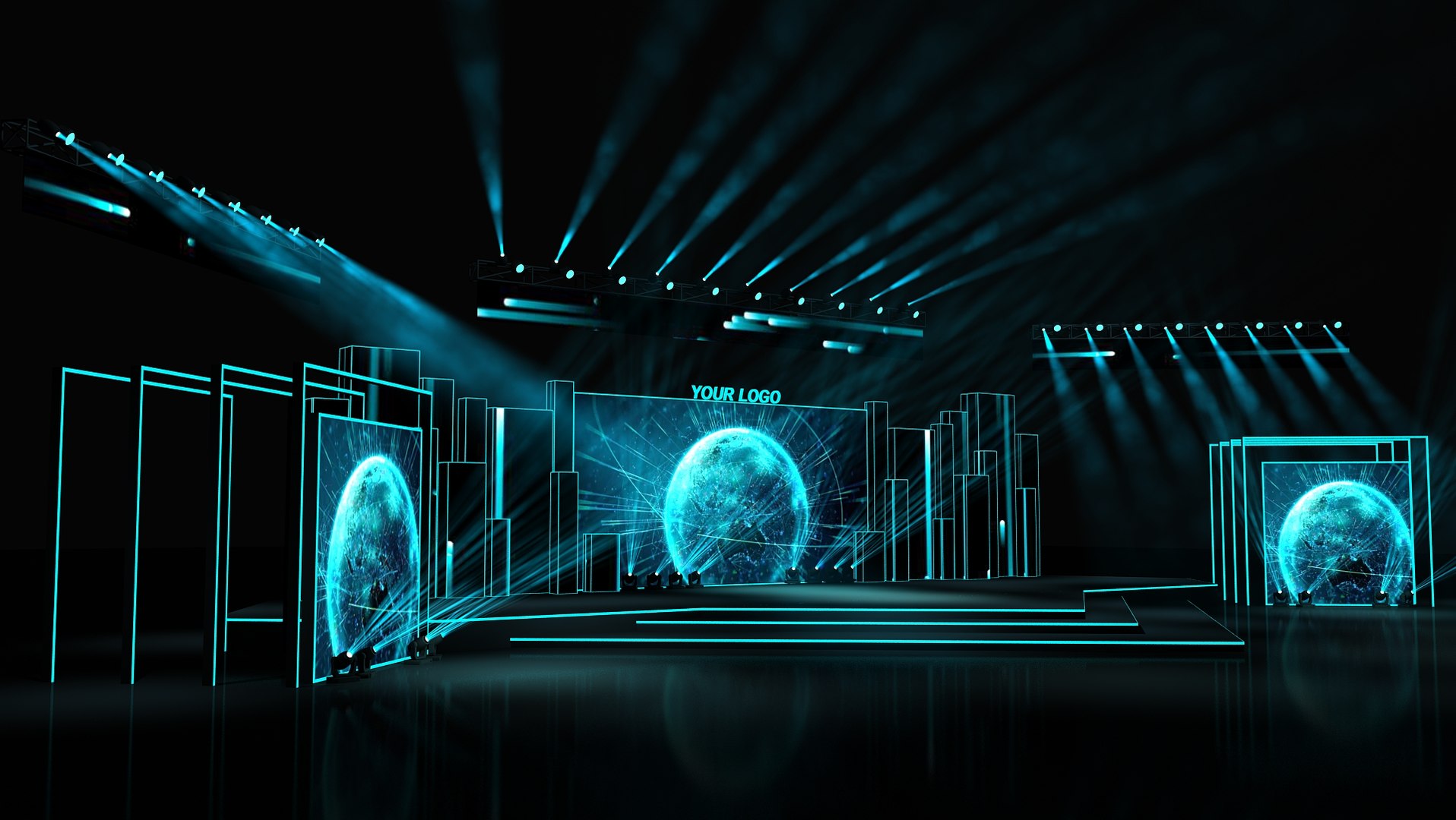 3D Model Virtual Event Stage - TurboSquid 2192693