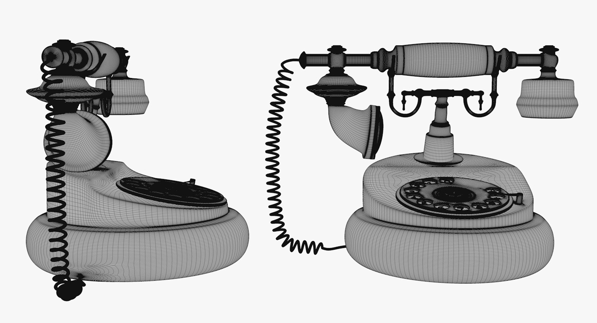 Antique rotary dial phone model - TurboSquid 1337234