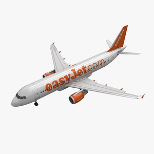 airbus a320 easyjet animation 3d model