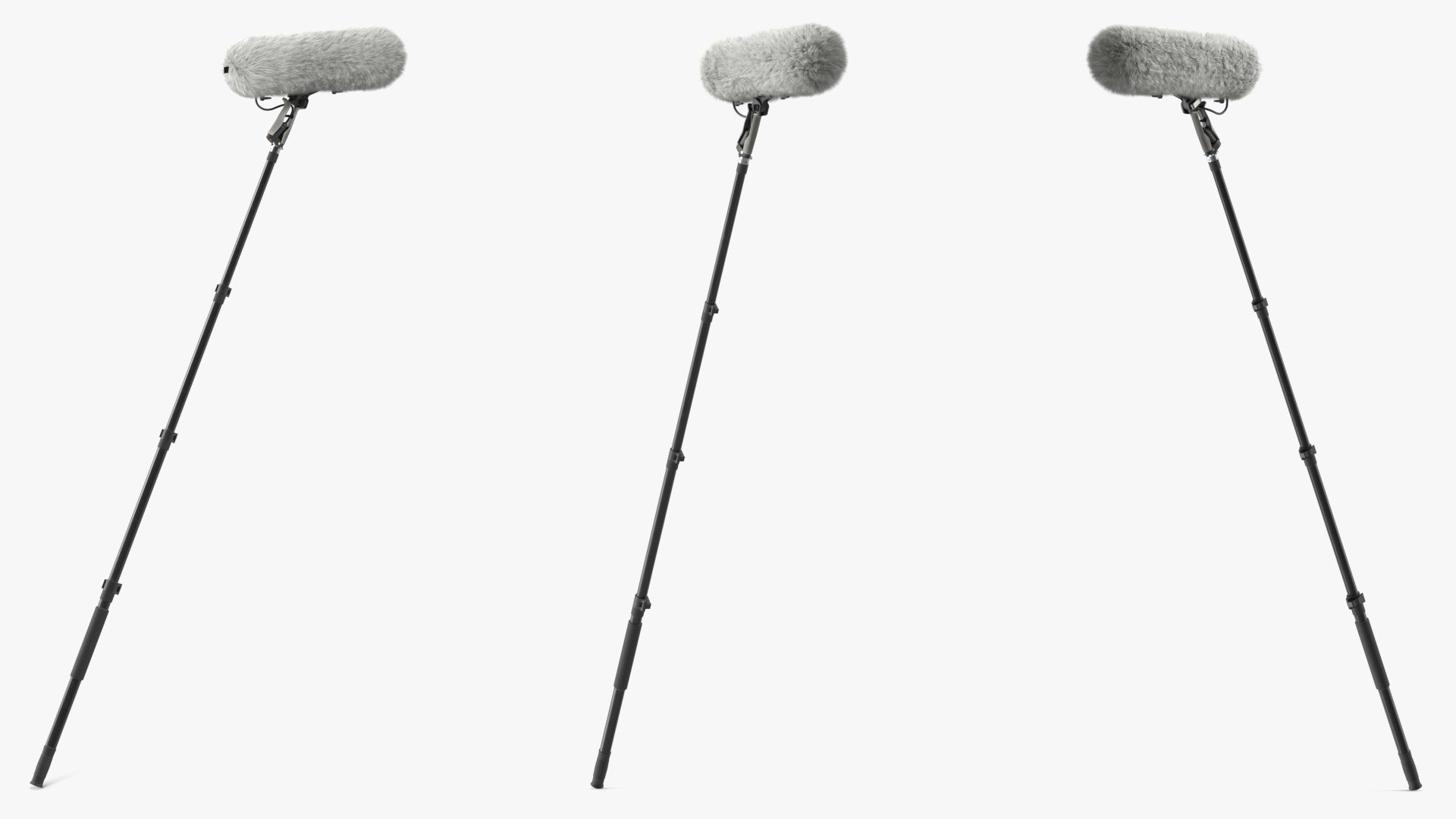 Professional Boom Microphone with Windshield Gray Fur
