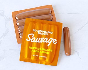 3D model Vacuum Sausage Packaging