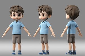 kid boy child 3D model