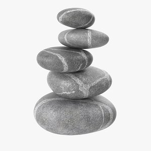 3D zen stones model