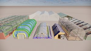 3D model Agricultural Greenhouse Tent Frame -B12