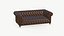 Divano Chesterfield in pelle marrone