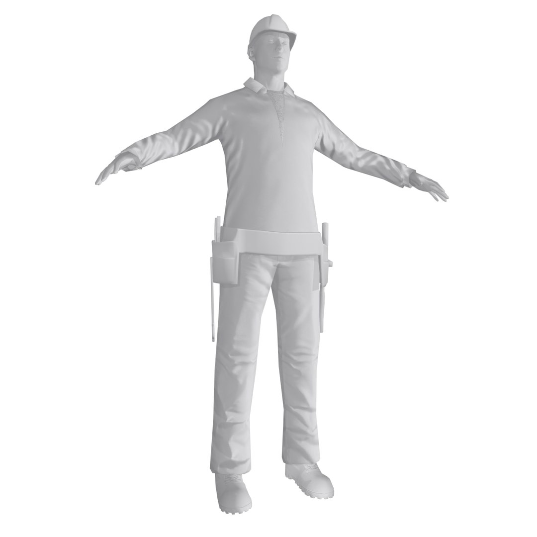 3d Worker Rigged Man