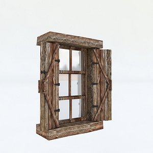 old wooden 3D model
