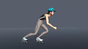 Female Speed Skater 3D