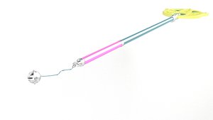 3D model yuna staff weapon