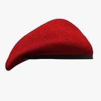Red Military Beret Used