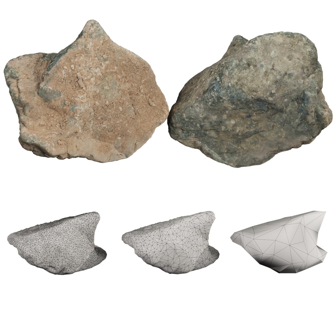 3D 3D Scanned Stone Collection -3 Real Rocks With LODs 4K - TurboSquid ...