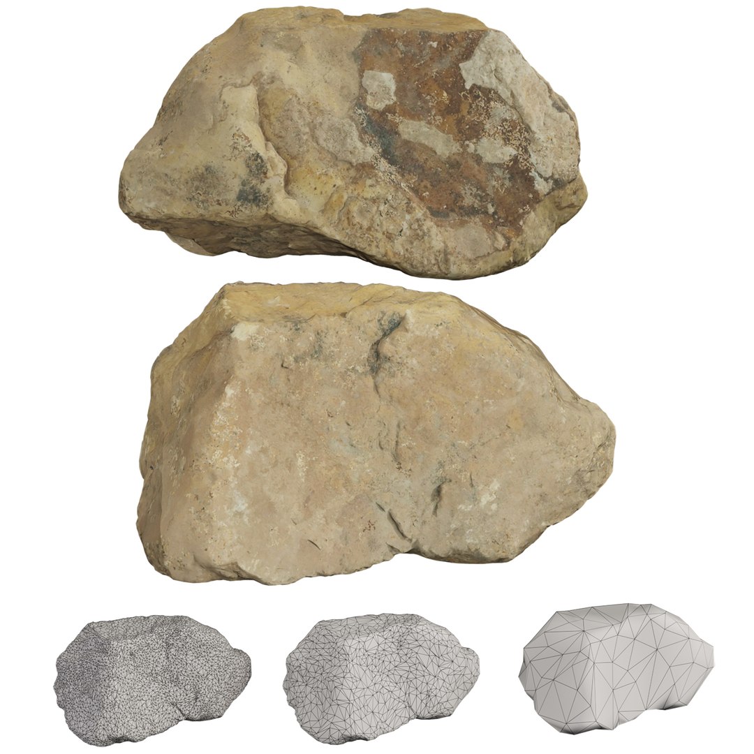 3D 3D Scanned Stone Collection -3 Real Rocks With LODs 4K - TurboSquid ...