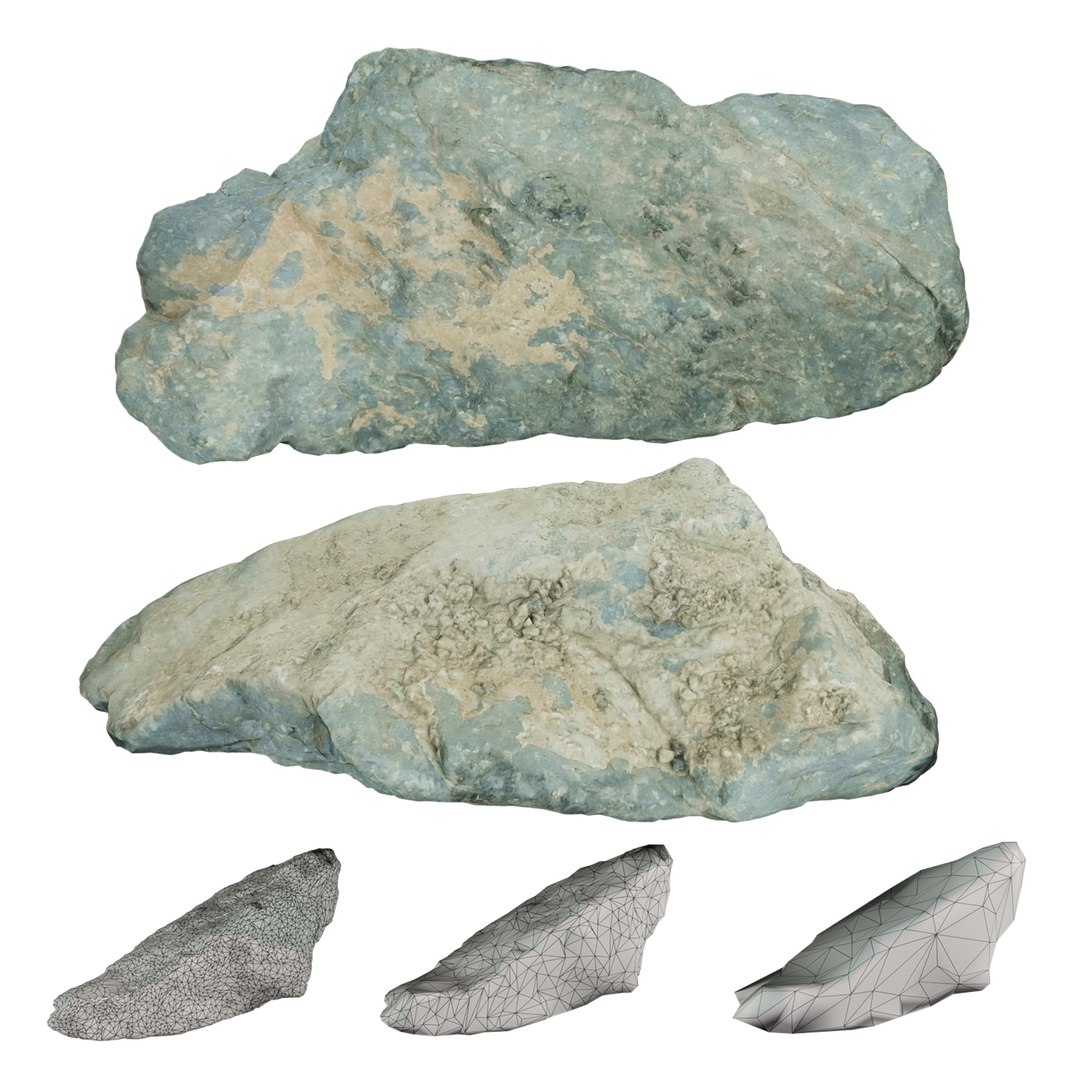 3D 3D Scanned Stone Collection -3 Real Rocks With LODs 4K - TurboSquid ...