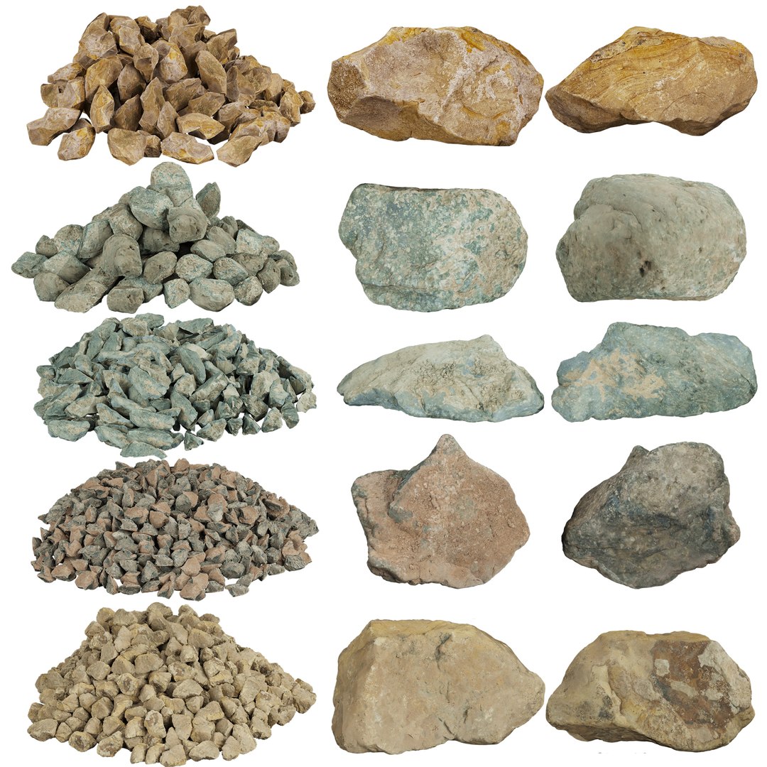 3D 3D Scanned Stone Collection -3 Real Rocks With LODs 4K - TurboSquid ...