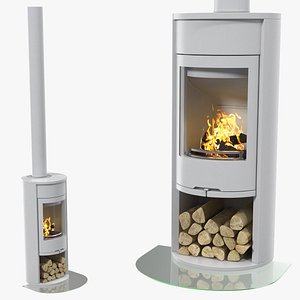 modern wood burning stove 3D