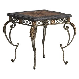 Sanchez End Table with Decorative Metal Base 3D model