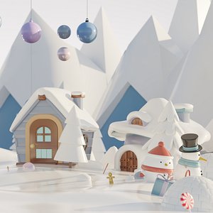 Stylized Winter Village