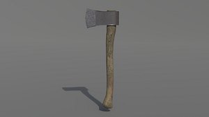 3D One Hand Axe Low Poly