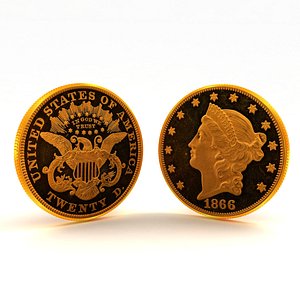 3D Liberty Gold Coin model