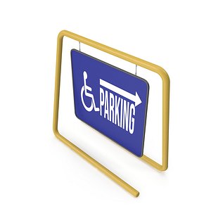 Metal Handicap Parking Spot Sign 3D Model - Realistic 3D model
