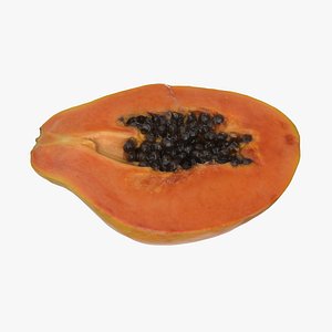 3D Papaya Half model