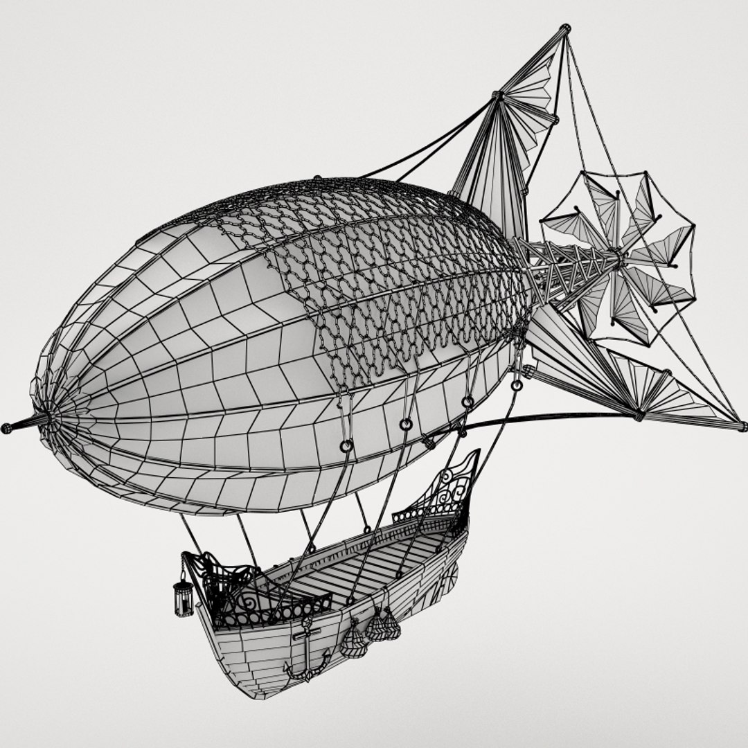 airship 3d obj