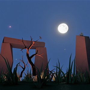 Low-poly British Stonehenge UK 3D model
