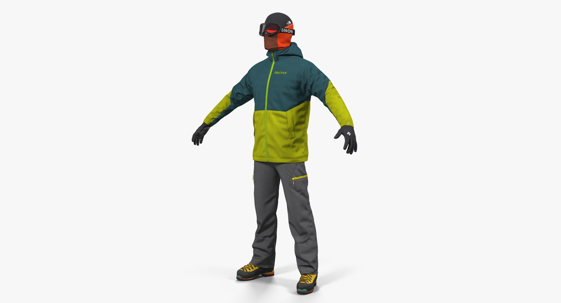 Winter Hiking Gear 3D model preview