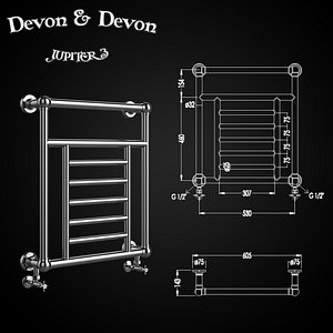 Heated towel rail Devon Devon JUPITER 3