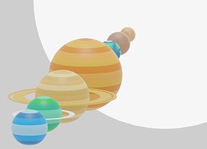 Simple Cartoon Solar System Assets