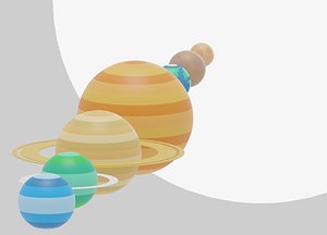 Simple Cartoon Solar System Assets
