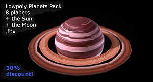 3D solar 8 planets pack model