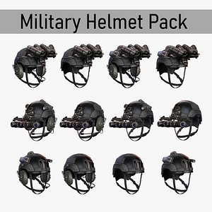 3D Military Helmet Pack Game Ready Low-poly 3D model