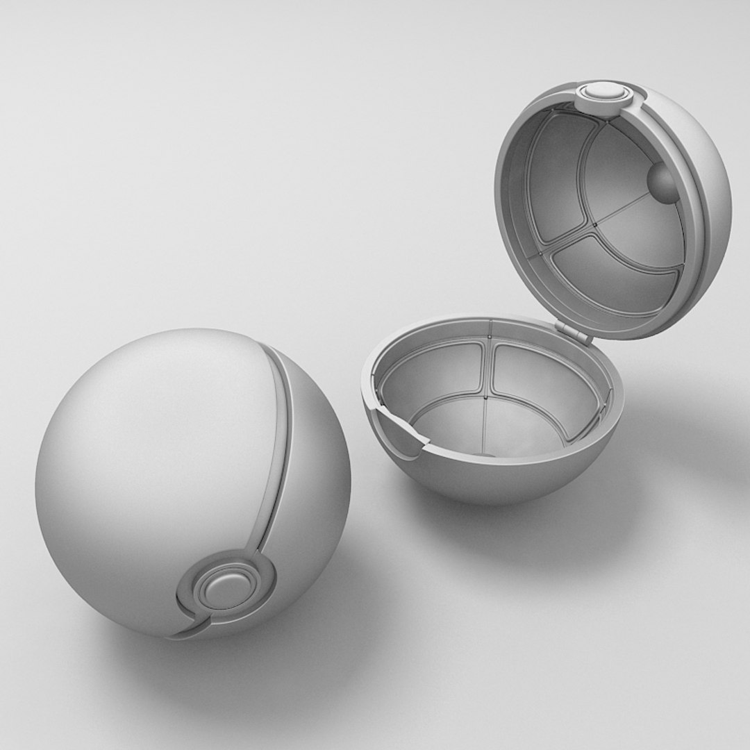 Pokeball Open, 3D CAD Model Library