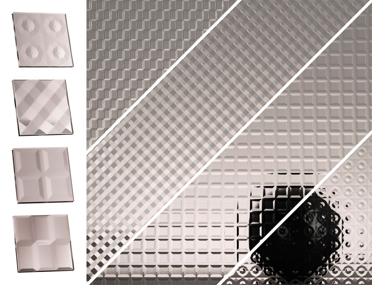 3D Fluted Glass Set 04 TurboSquid 1905595