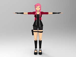 3D model manga girl