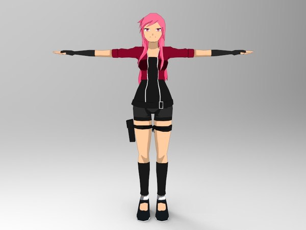 3D model manga girl