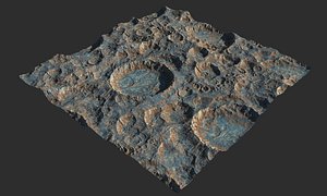4 16k Seamless Crater Surface a SciFi Landscape Kit 3D model