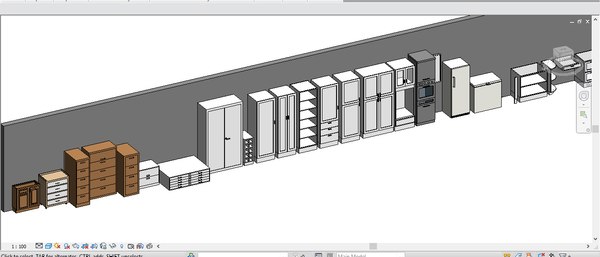 3D revit 2015 kitchen cabinets