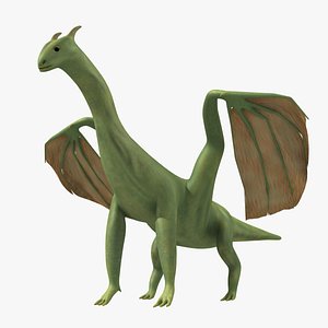 3d model friendly dragon creature