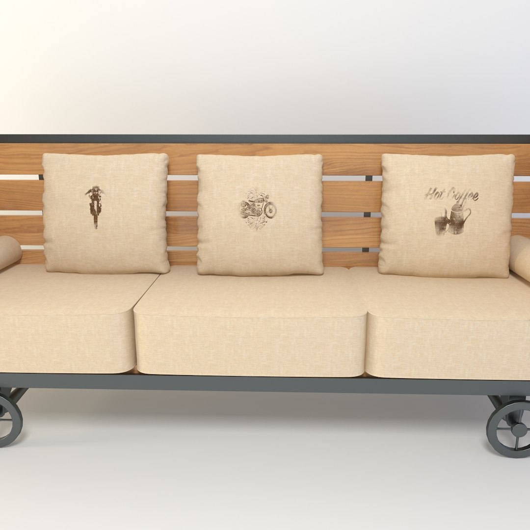 vintage couch obj