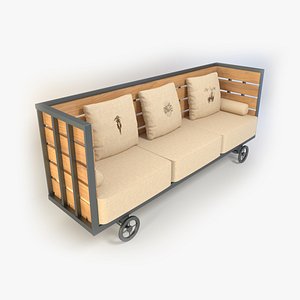 vintage couch obj