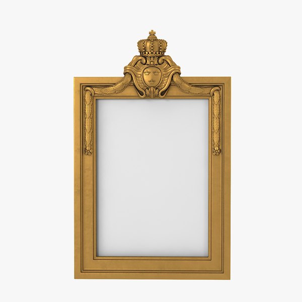 3D realistic baroque picture frame model