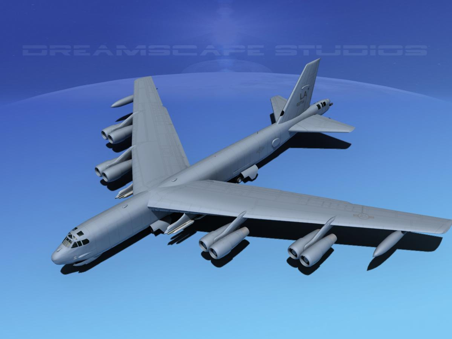 3d boeing b-52 stratofortress bomber model