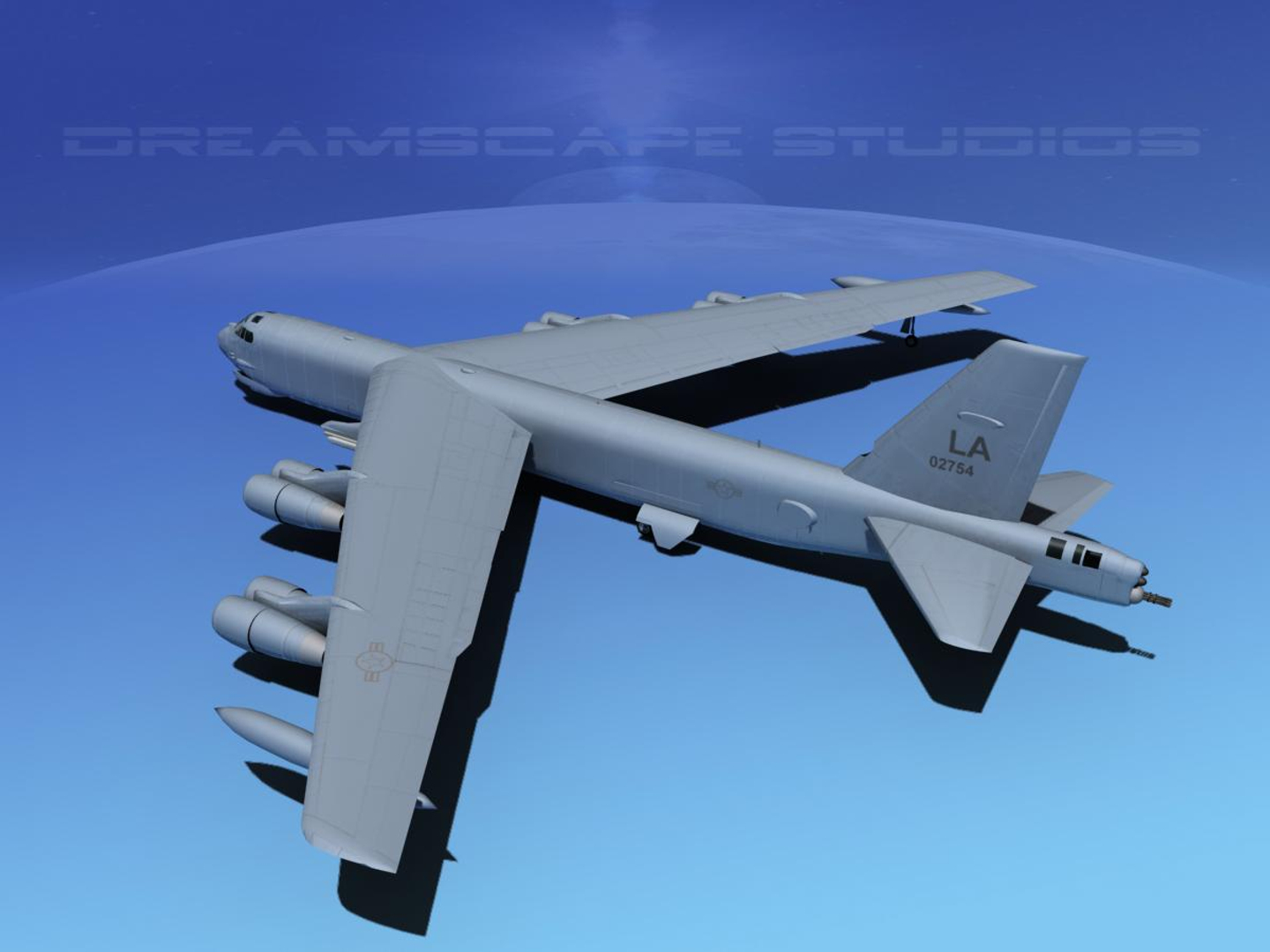 3d boeing b-52 stratofortress bomber model