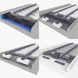 3D Railroad Tracks Cross Section v12