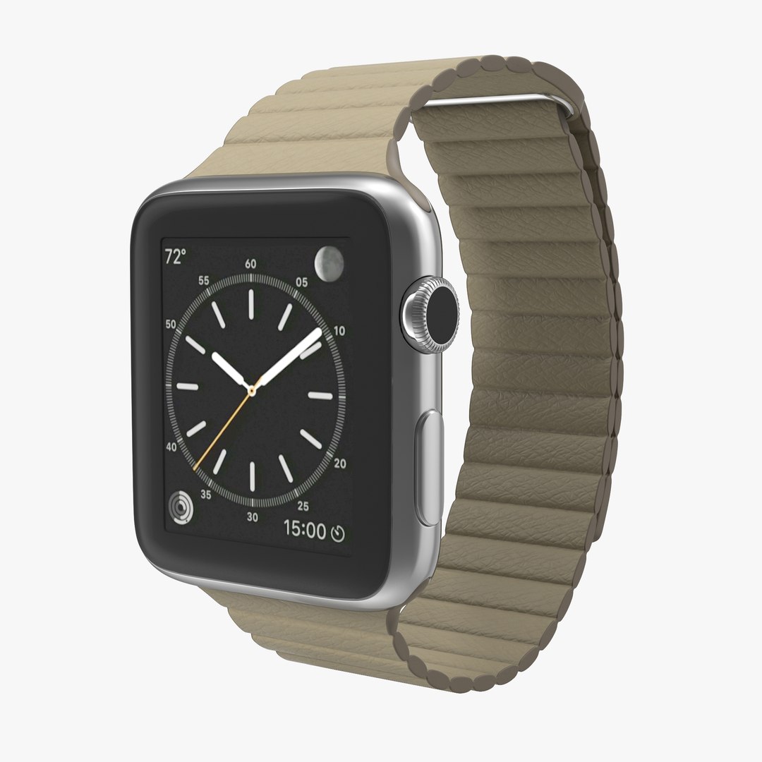 Apple Watch 42mm Stone Leather Magnetic Closure 2 3D Model 3D model preview