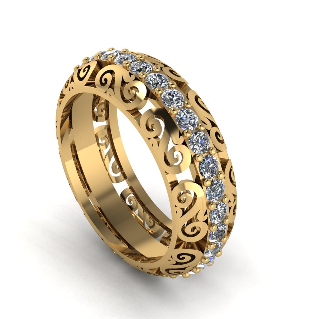 Scrolls Ring 3D Model - TurboSquid 1326013