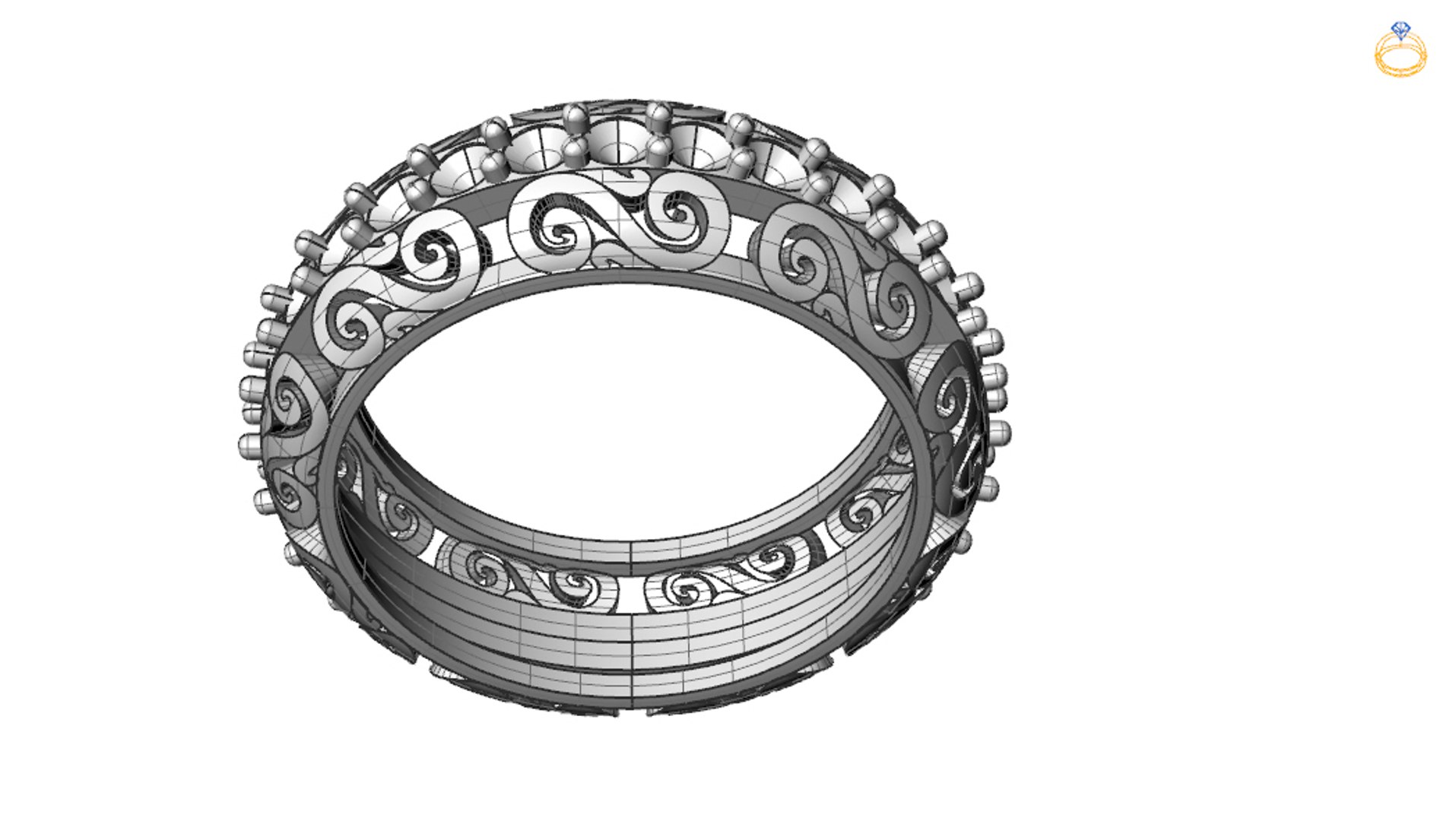 Scrolls Ring 3D Model - TurboSquid 1326013
